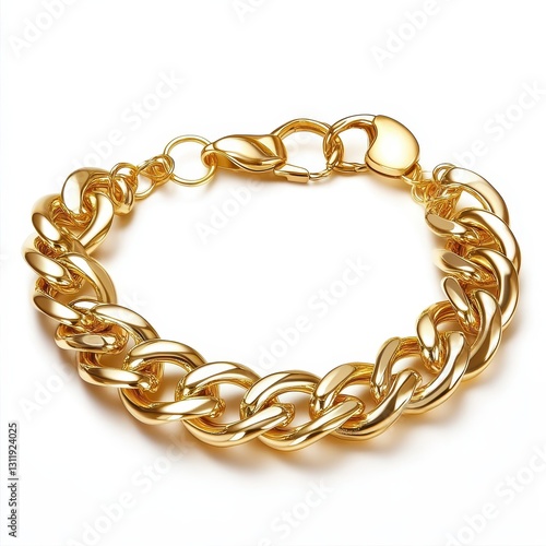 Wallpaper Mural Elegant Gold Chain Bracelet on White Background for Fashion Appeal Torontodigital.ca