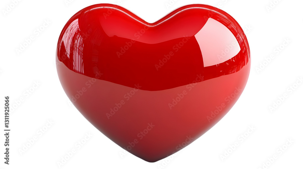 Shiny Red Heart Isolated on White Background, Perfect for Valentine's Day Graphics Shiny Red Heart Isolated on White Background, Perfect for Valentine's Day Graphics