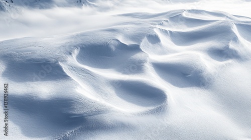Snow-covered landscape top view for design