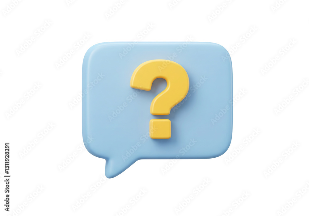 3D speech bubble question mark icon sign or ask FAQ and QA answer solution information, question answer sign or problem. 3d render illustration 3D speech bubble question mark icon sign or ask FAQ and QA answer solution information, question answer sign or problem. 3d render illustration