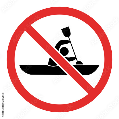 No Kayaking Prohibited Sign Icons