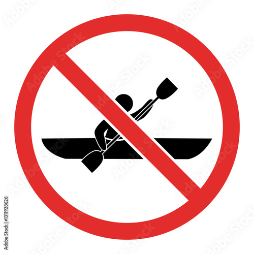 No Kayaking Prohibited Sign Icons