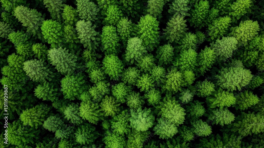 Lush Green Forest Canopy Viewed from Above in Natural Landscape Lush Green Forest Canopy Viewed from Above in Natural Landscape