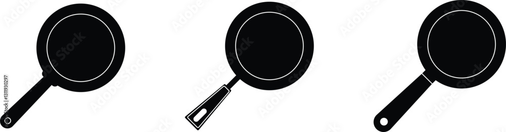 Frying pan icons. Vector illustration Frying pan icons. Vector illustration