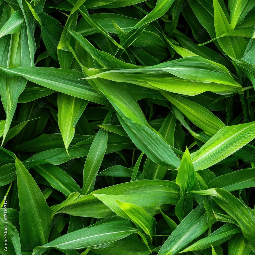 Obraz premium Seamless Vibrant green leaves bathed in soft natural light creating an inviting and refreshing atmosphere in nature