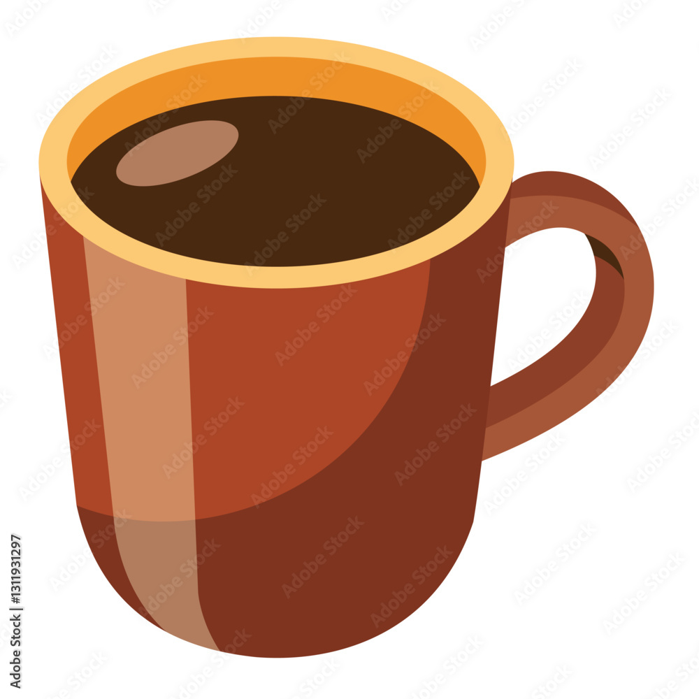 Fresh Coffee in a Ceramic Mug Isolated on White Fresh Coffee in a Ceramic Mug Isolated on White