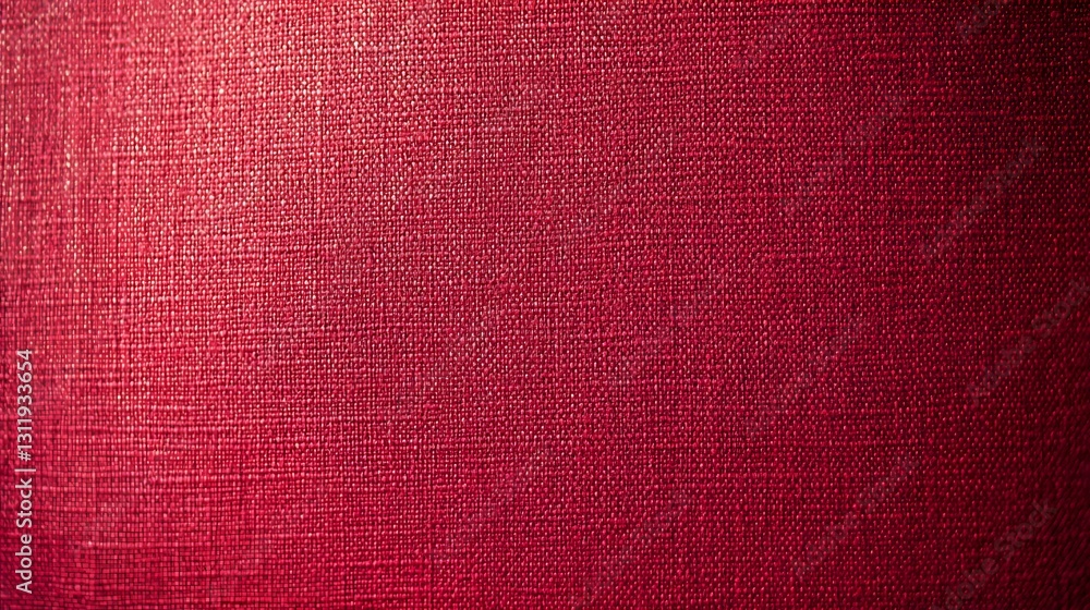 Fototapeta premium Close up of textured woven fabric with a dark red hue