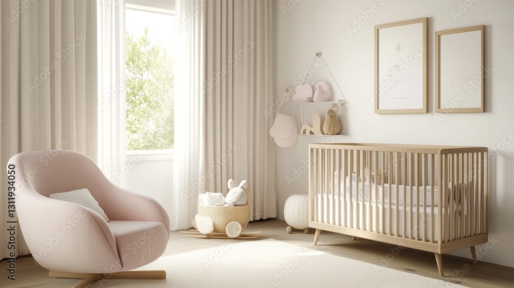 Creating a bright and airy nursery home interior design soft pastels serene atmosphere cheerful concept Creating a bright and airy nursery home interior design soft pastels serene atmosphere cheerful concept