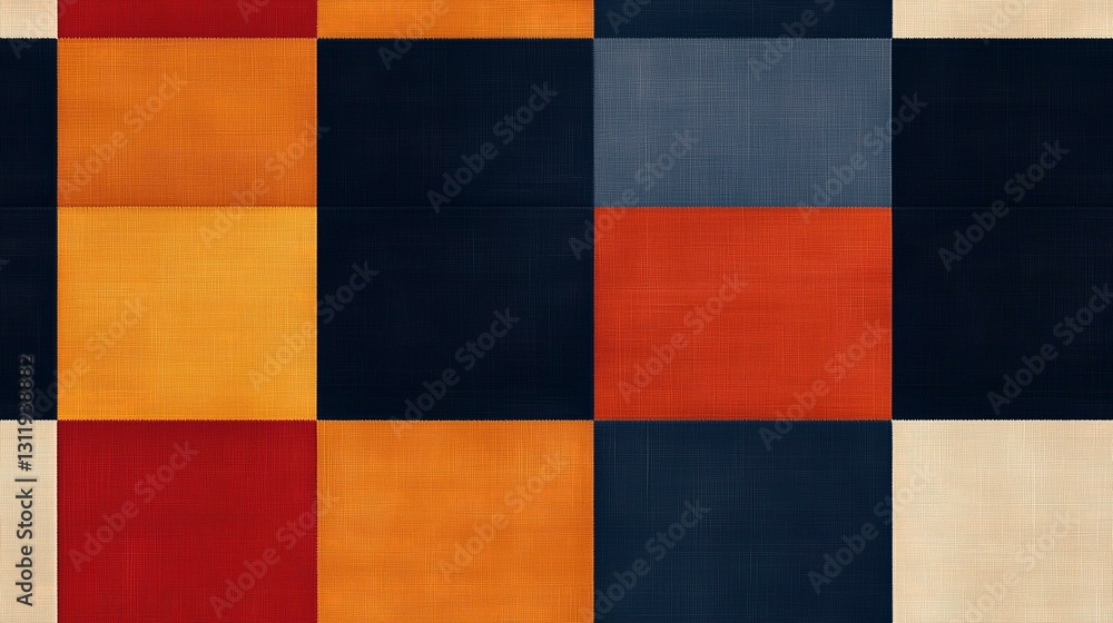 Fototapeta premium Geometric Squares Pattern, Colorful Abstract