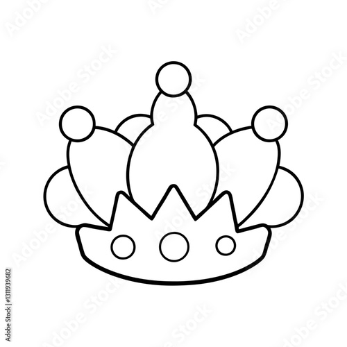 Coloring pages for kids Crown line art vector illustration 