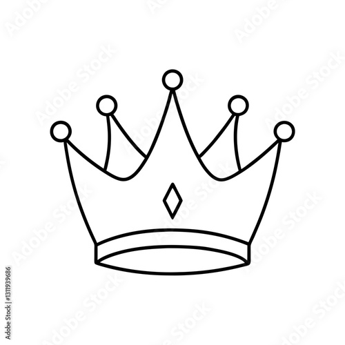Coloring pages for kids Crown line art vector illustration 