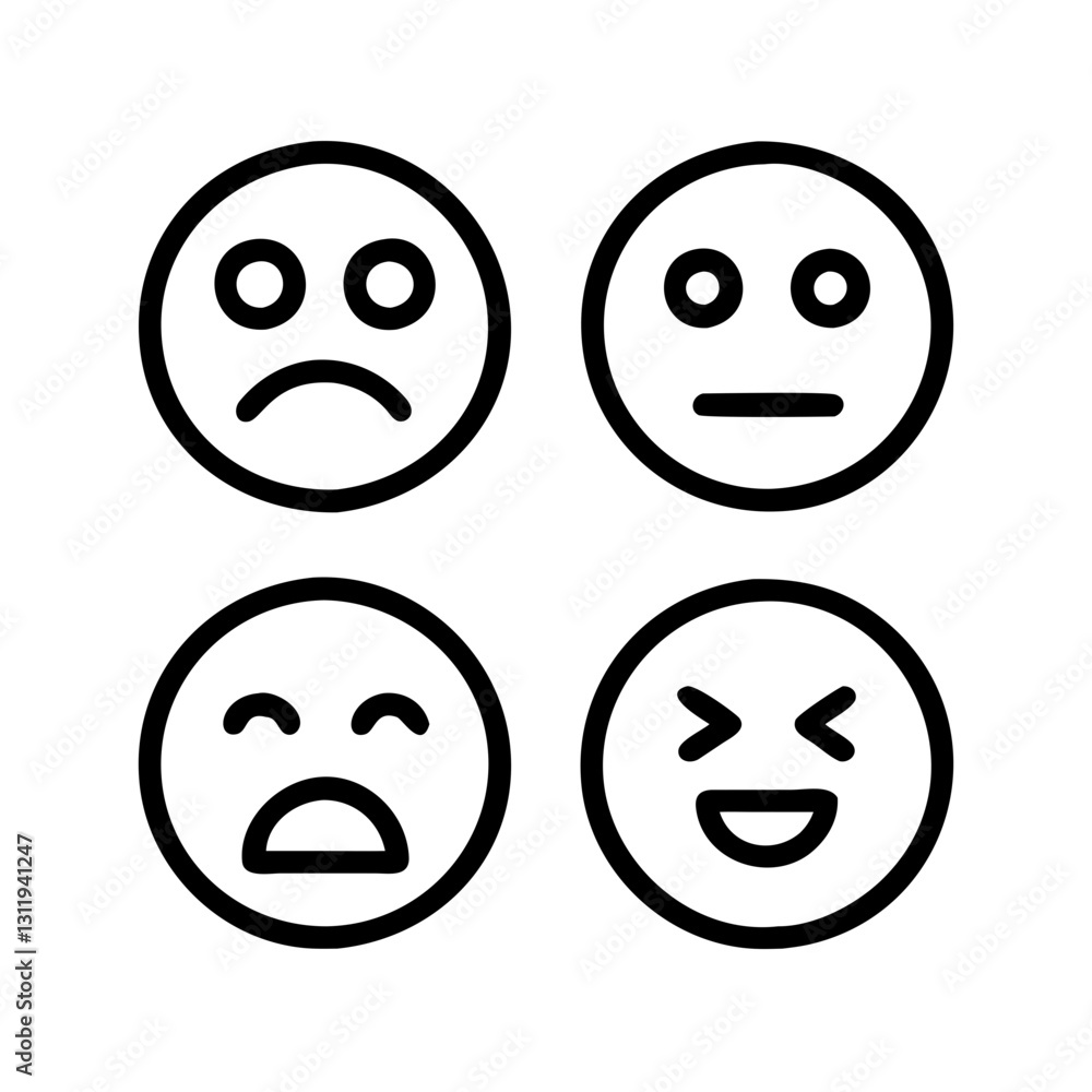 emoji reactions icon, emoji reactions line art - simple line art of emoji reactions, perfect for emoji reactions logos and icons
