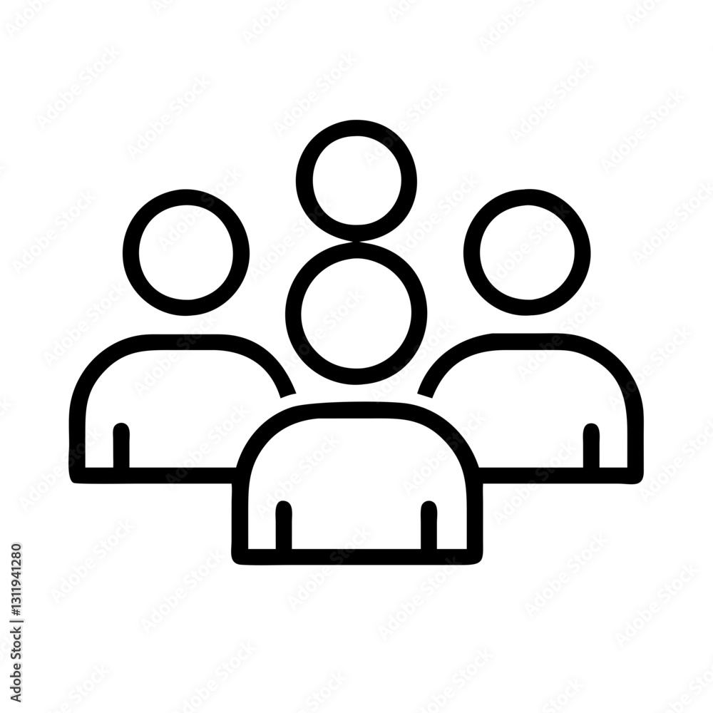 group of people icon, group of people line art - simple line art of group of people, perfect for group of people logos and icons group of people icon, group of people line art - simple line art of group of people, perfect for group of people logos and icons