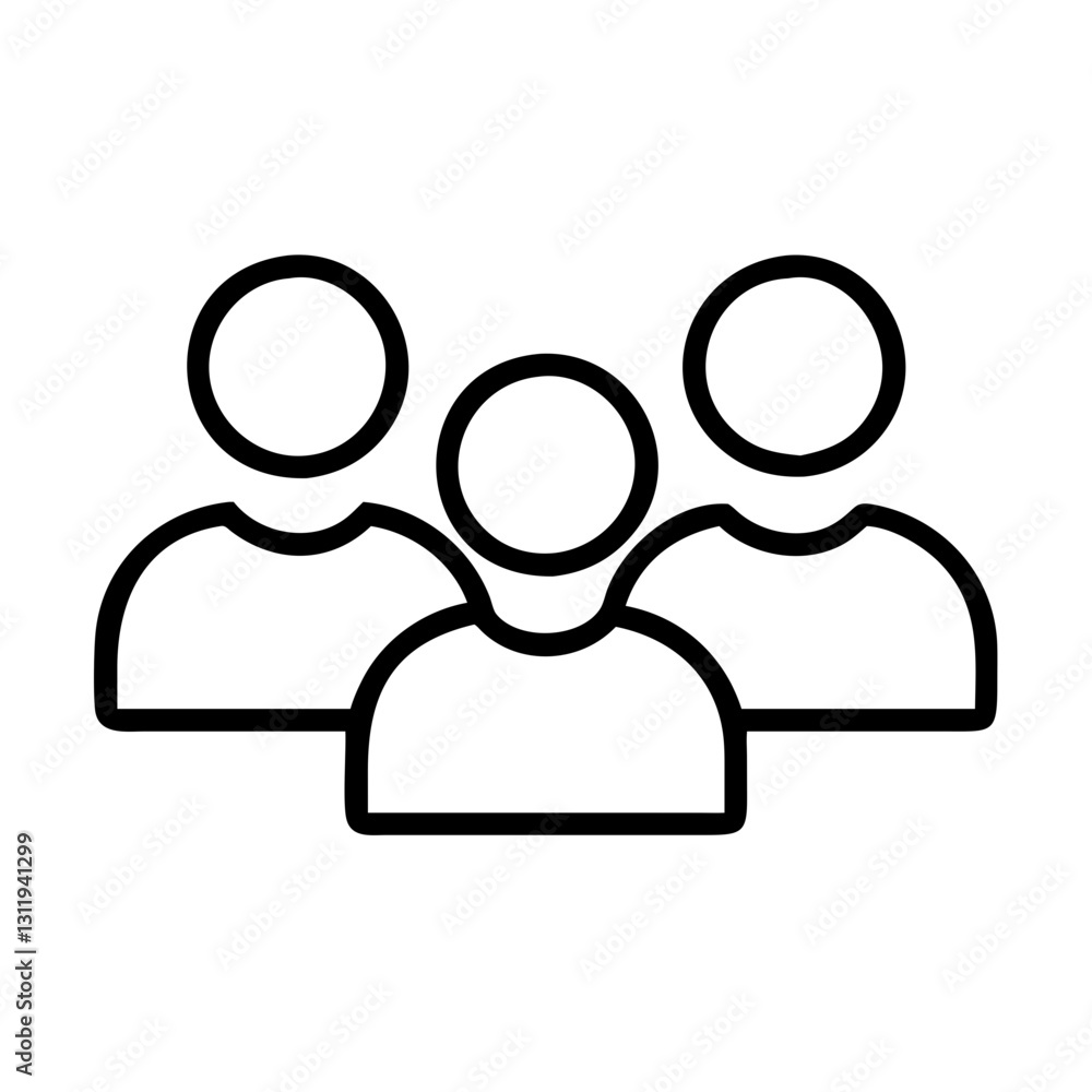 group of people icon, group of people line art - simple line art of group of people, perfect for group of people logos and icons group of people icon, group of people line art - simple line art of group of people, perfect for group of people logos and icons