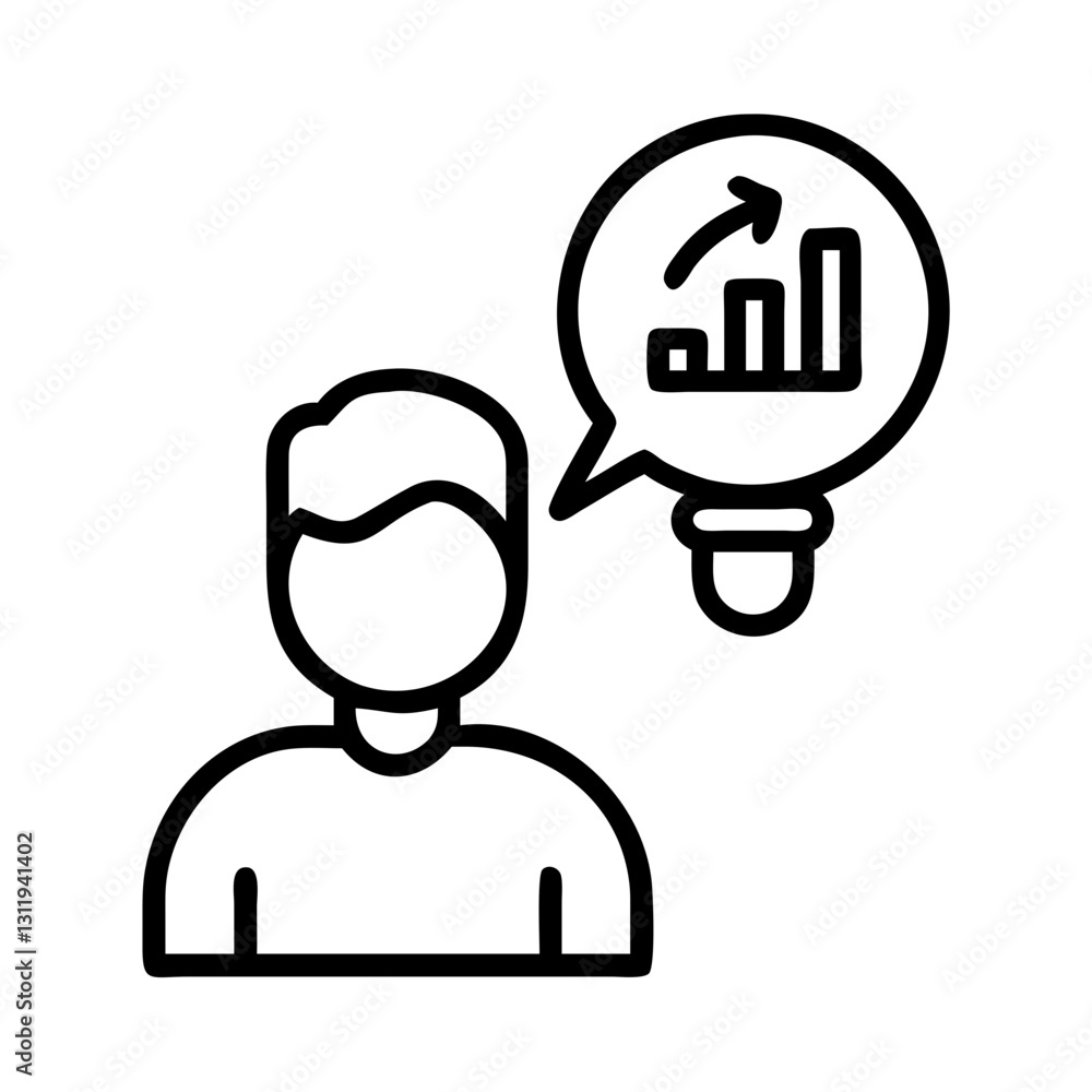 Fototapeta premium insights icon, insights line art - simple line art of insights, perfect for insights logos and icons