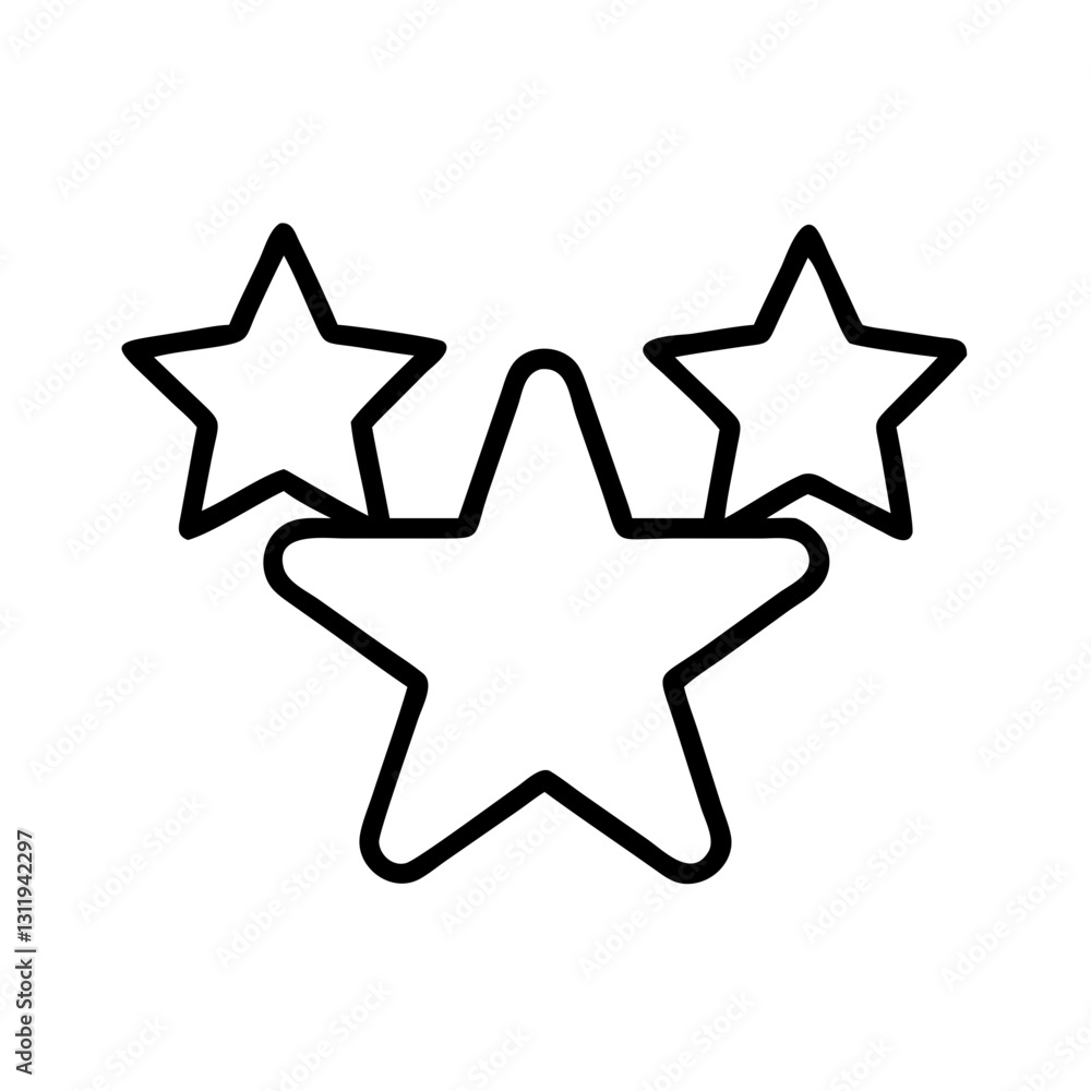 Obraz premium star rating icon, star rating line art - simple line art of star rating, perfect for star rating logos and icons