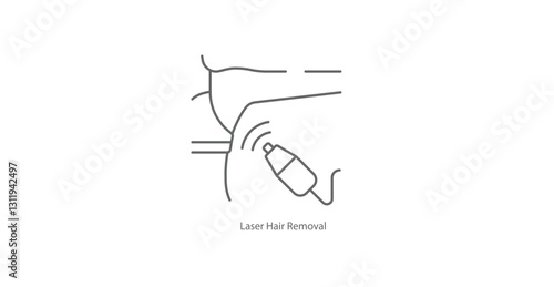 Laser Hair Removal Beauty Treatment Vector Illustration