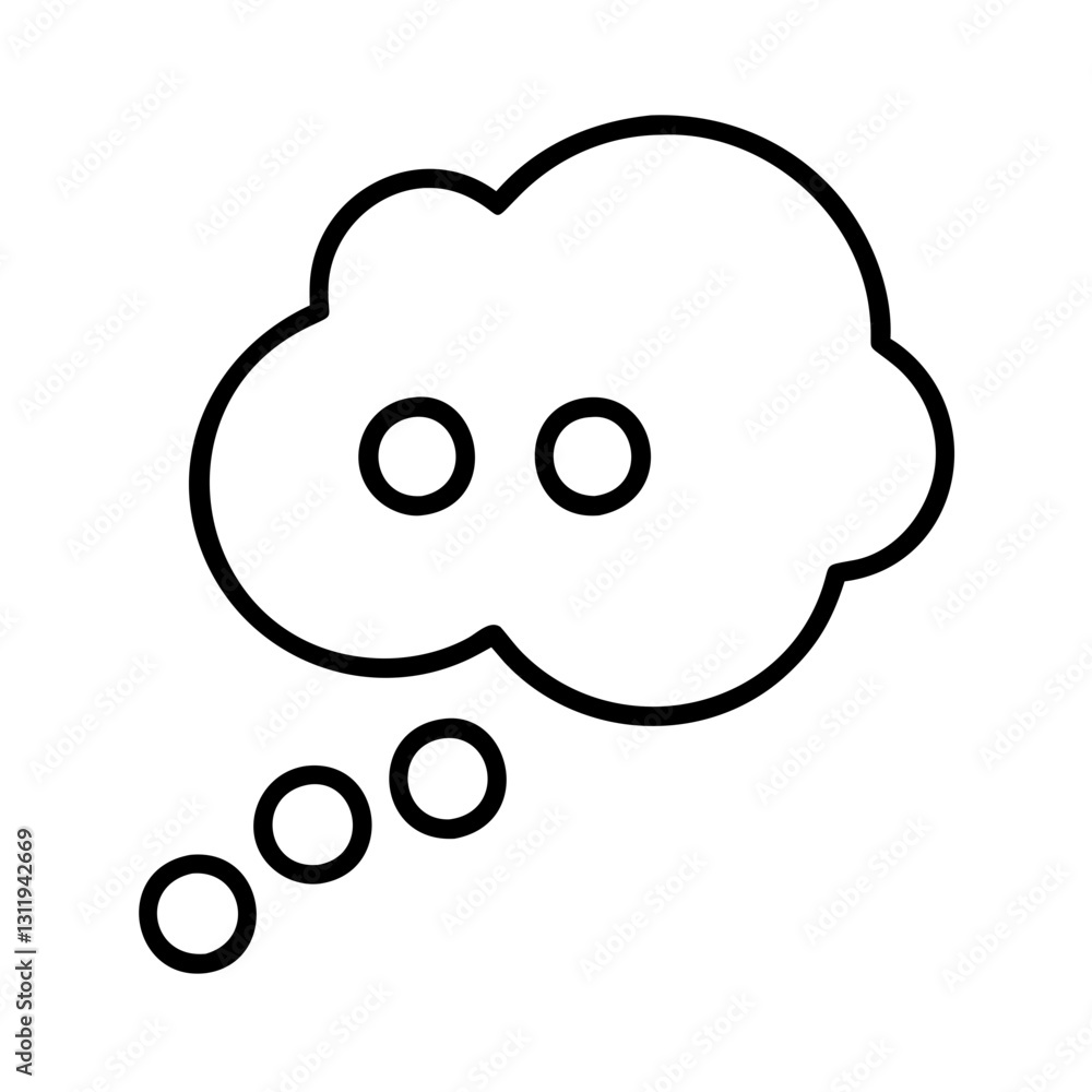 thought bubble icon, thought bubble line art - simple line art of thought bubble, perfect for thought bubble logos and icons thought bubble icon, thought bubble line art - simple line art of thought bubble, perfect for thought bubble logos and icons