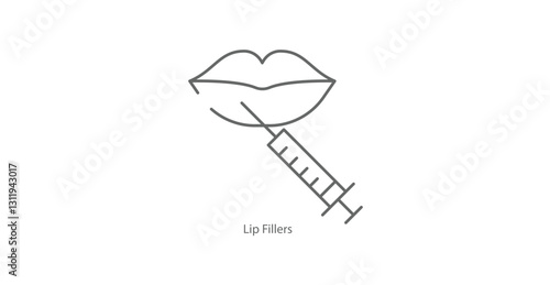 Lip Filler Augmentation Cosmetic Injection Vector Icon