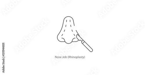 Nose Job Rhinoplasty Facial Surgery Vector Icon