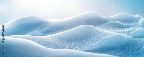 Abstract winter banner background with snow and waves of ice- close-up.