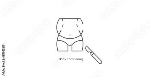 Body Contouring Fat Reduction Vector Icon Design