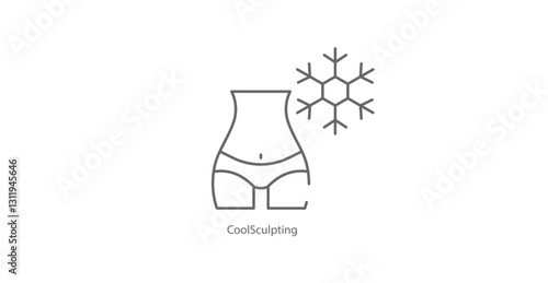 Cold Sculpting Fat Freezing Treatment Vector Illustration