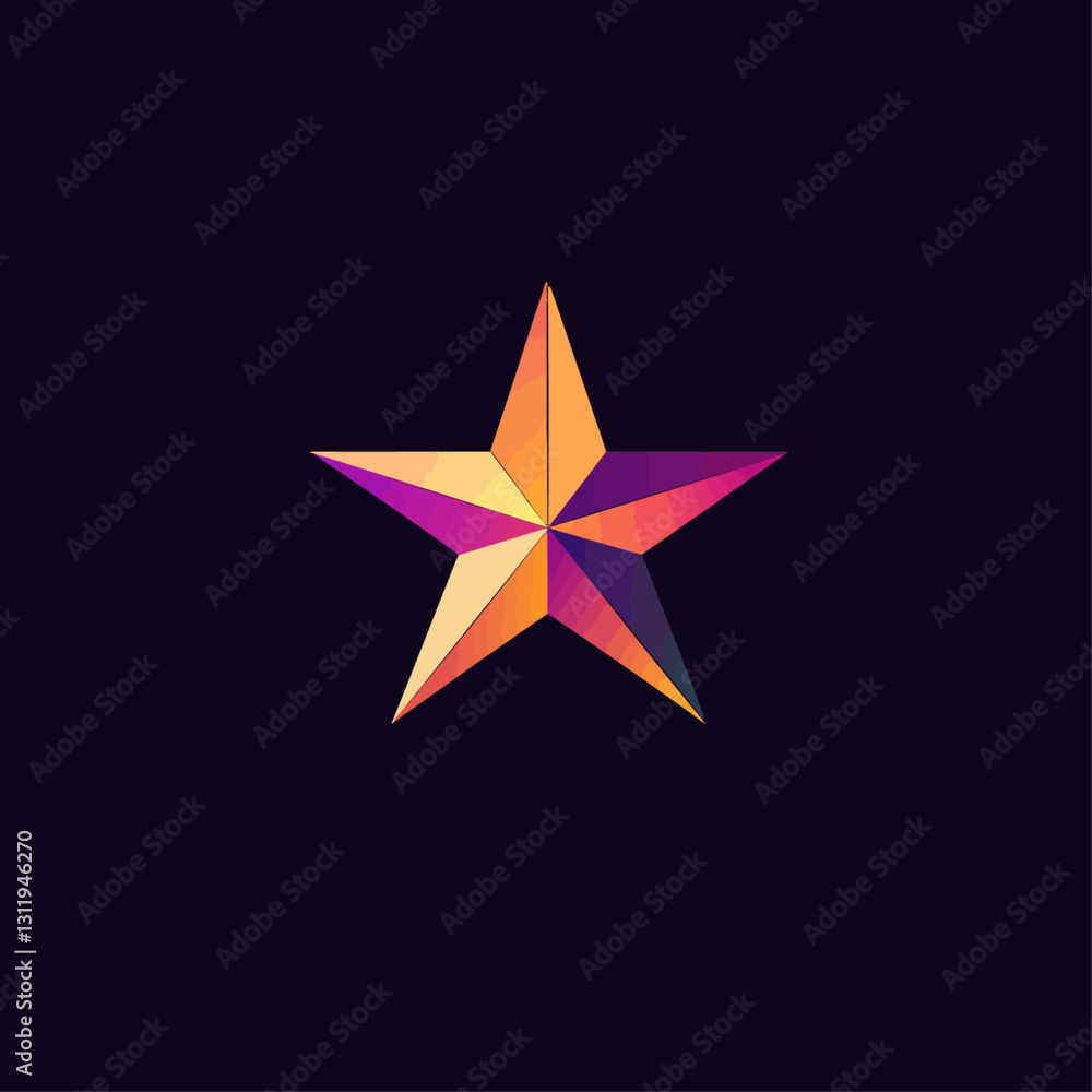 Luminous Star with Gradient Colors on Deep Purple Backdrop Artful Design Luminous Star with Gradient Colors on Deep Purple Backdrop Artful Design