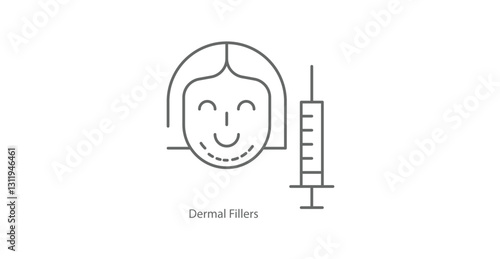 Dermal Fillers Facial Rejuvenation Vector Icon Set