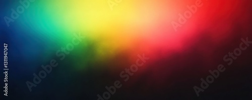 A blurred rainbow gradient background with a smooth transition of colors from red to green- yellow- blue and black.