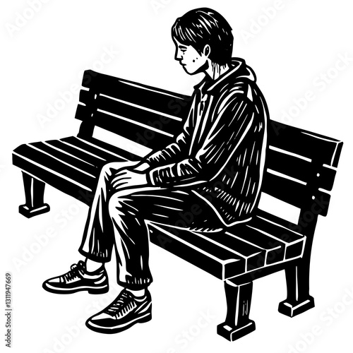 Person sitting on a bench feeling contemplative