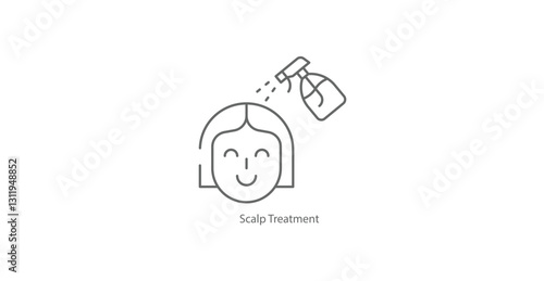 Scalp Treatment Hair Care Vector Icon Set