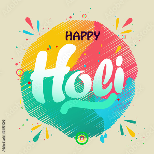 Abstract creative colorful vector illustration template design. Happy Holi festival of colors.