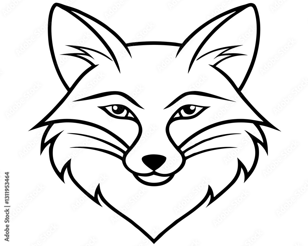 Obraz premium Arctic Fox head silhouette vector illustration icon , logo type.