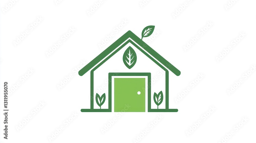 Eco-Friendly Home Icon; Sustainable Living; Graphic; Vector; Illustration; Use for Environmental Awareness; Logo Design; Modern Design Eco-Friendly Home Icon; Sustainable Living; Graphic; Vector; Illustration; Use for Environmental Awareness; Logo Design; Modern Design