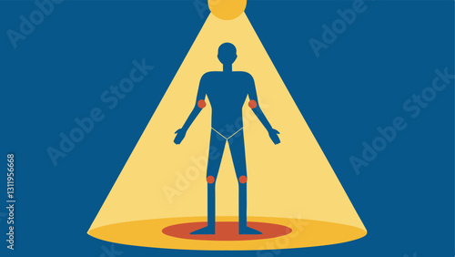 Targeted Treatment A spotlight or focus effect on specific areas of the body like arms or legs where the serum is applied showing targeted results.