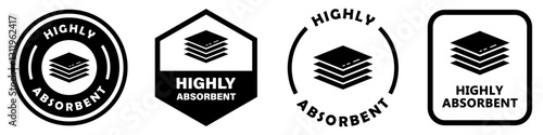 Highly Absorbent - vector signs for product label isolated on white.