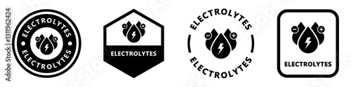 Electrolytes - vector stamps for product packaging or bottle.