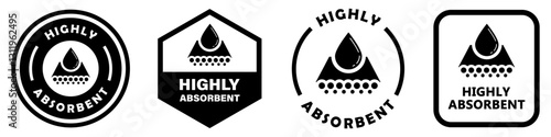 Highly Absorbent vector icons for packaging label.