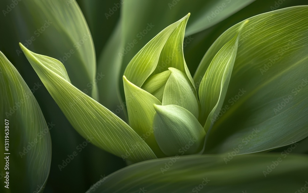 A close-up of a new spring bud opening, revealing fresh green leaves, symbolizing the start of the season A close-up of a new spring bud opening, revealing fresh green leaves, symbolizing the start of the season