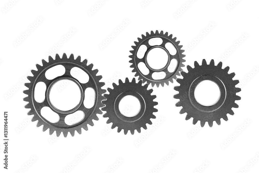 Metal gear isolated on white background for engine car and bike, teamwork business. Metal gear isolated on white background for engine car and bike, teamwork business.