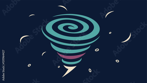 Whirlwind Effect The letters are spiraled and twisted to create a whirlwind effect surrounded by small whimsical comet trails.