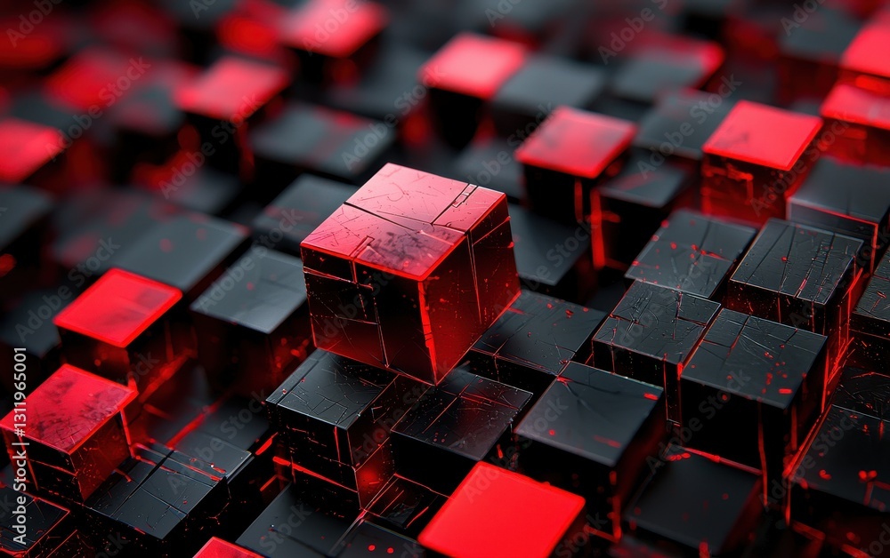 Fototapeta premium 3D abstract deep red background