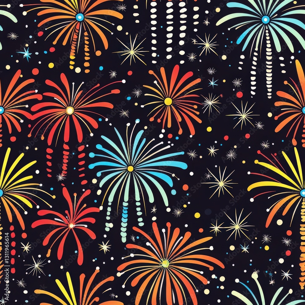 Fototapeta premium Stunning fireworks on a black background creating dramatic visual effects for celebrations and festivities