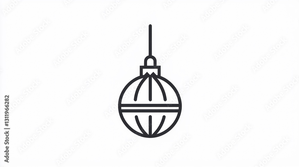 Simple outline of a hanging disco ball Simple outline of a hanging disco ball