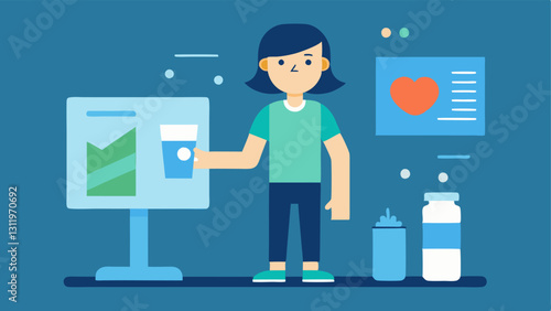 Virtual Health Coach An image of a friendly animated virtual coach next to the glasses giving advice on fitness and hydration based on realtime data.