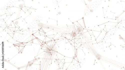 Internet of things connection science effect. Digital network plexus blockchain technology connecting dot network web abstract on white background