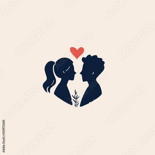 a tech startup logo for couple diary app, minimalist