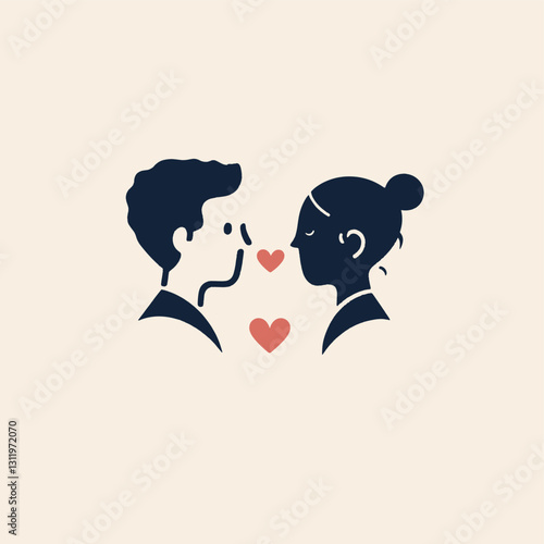 a tech startup logo for couple diary app, minimalist