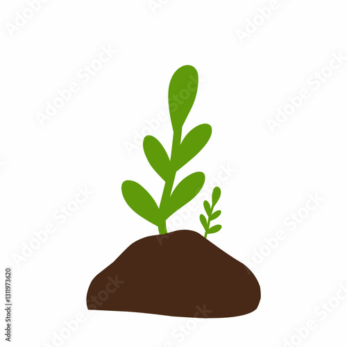 Hand drawn illustration of plant growth stages 